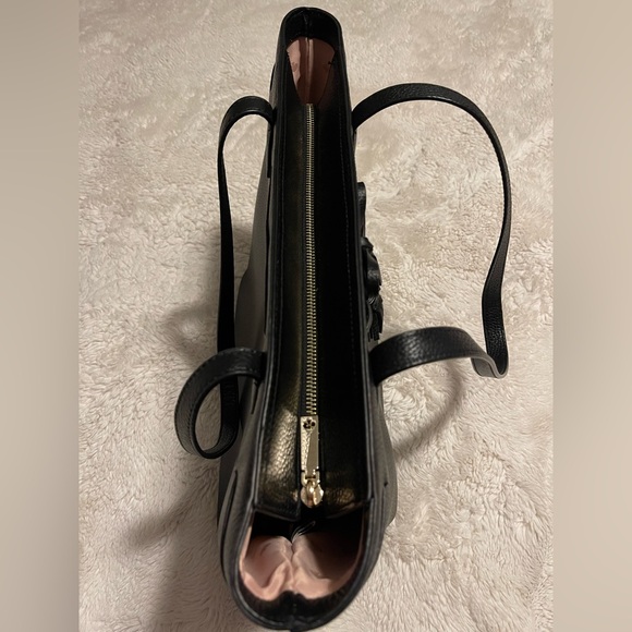 Kate Spade Hayes Street Black Pebbled Leather w/ Bow Tassel Bag Purse - Picture 10 of 14